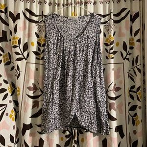 Nursing/Breastfeeding Tank- Blue Leopard Print size Large